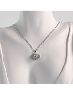 Naszyjnik ze stali chirurgicznej srebrne oko Lolita... 2