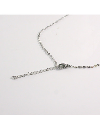 Naszyjnik ze stali chirurgicznej srebrne oko...