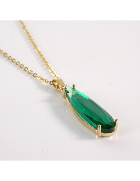 Naszyjnik ze stali chirurgicznej kryształ ZIELONY Lolita Akcesoria