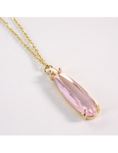 Naszyjnik ze stali chirurgicznej kryształ RÓŻOWY Lolita...