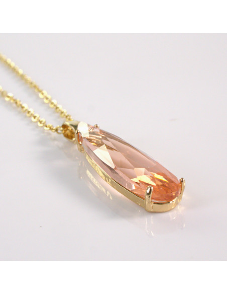 Naszyjnik ze stali chirurgicznej kryształ POMARAŃCZOWY Lolita Akcesoria