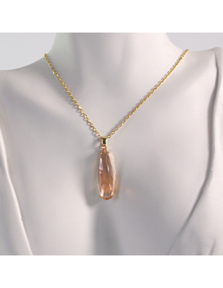 Naszyjnik ze stali chirurgicznej kryształ POMARAŃCZOWY Lolita Akcesoria