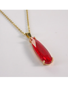 Naszyjnik ze stali chirurgicznej kryształ CZERWONY Lolita...