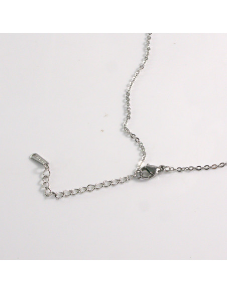 Naszyjnik ze stali chirurgicznej srebrny serce CZARNE Lolita Akcesoria