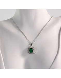 Naszyjnik ze stali chirurgicznej srebrny klasyk zielony... 2