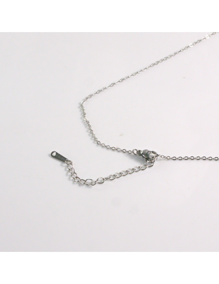 Naszyjnik ze stali chirurgicznej srebrny klasyk zielony Lolita Akcesoria