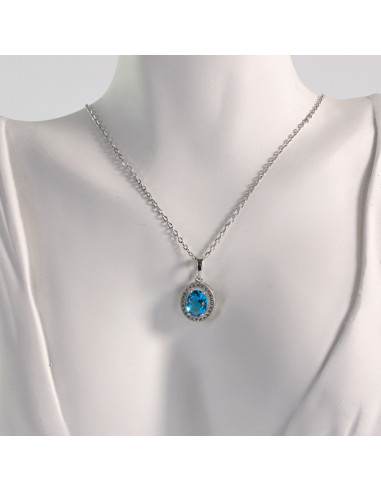 Naszyjnik ze stali chirurgicznej srebrny owalny...