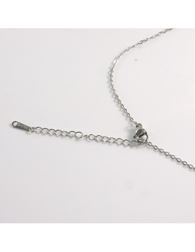 Naszyjnik ze stali chirurgicznej srebrny owalny...