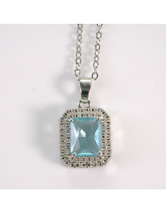 Naszyjnik ze stali chirurgicznej srebrny klasyk błękitny... 2