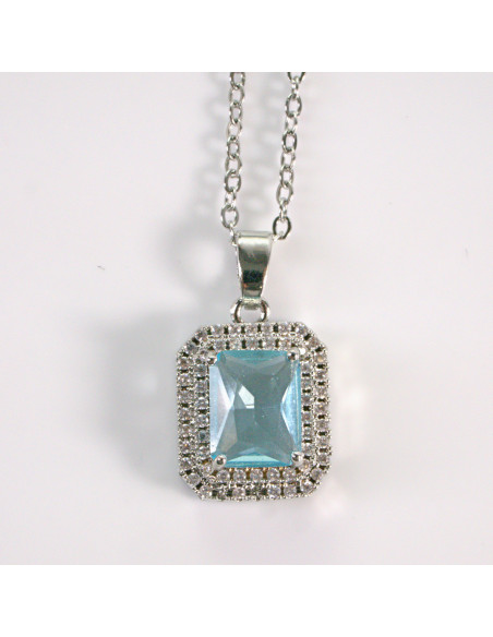 Naszyjnik ze stali chirurgicznej srebrny klasyk błękitny Lolita Akcesoria