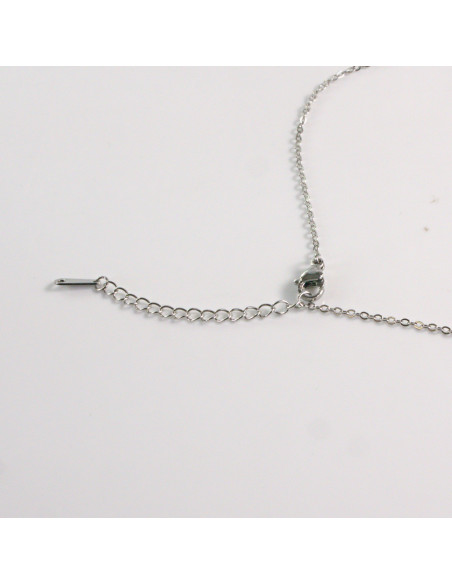 Naszyjnik ze stali chirurgicznej srebrny klasyk błękitny Lolita Akcesoria