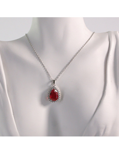 Naszyjnik ze stali chirurgicznej srebrny łezka...