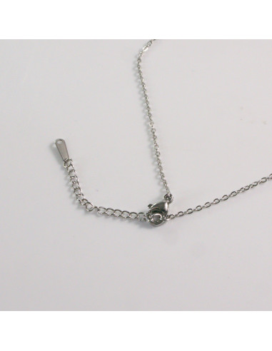 Naszyjnik ze stali chirurgicznej srebrny łezka...