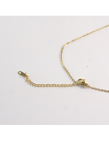 Naszyjnik ze stali chirurgicznej złoty kamień...