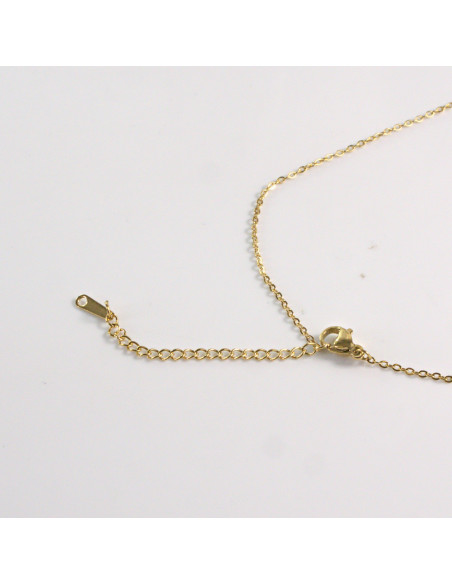 Naszyjnik ze stali chirurgicznej złoty kamień czarny Lolita Akcesoria