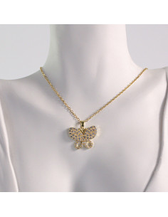 Naszyjnik ze stali chirurgicznej złoty motyl cyrkonia... 2