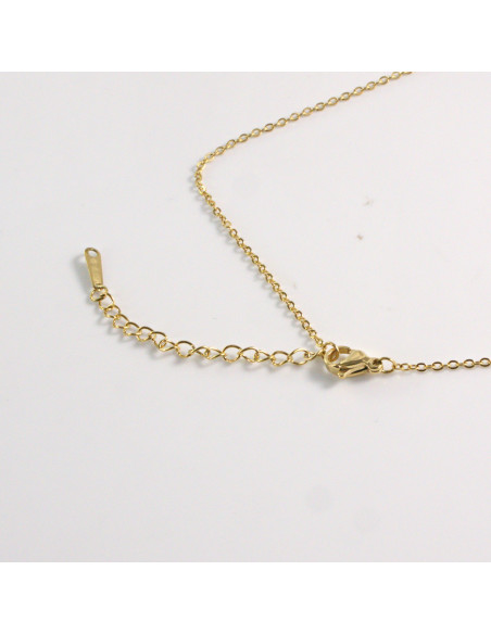 Naszyjnik ze stali chirurgicznej złoty serce granatowe Lolita Akcesoria