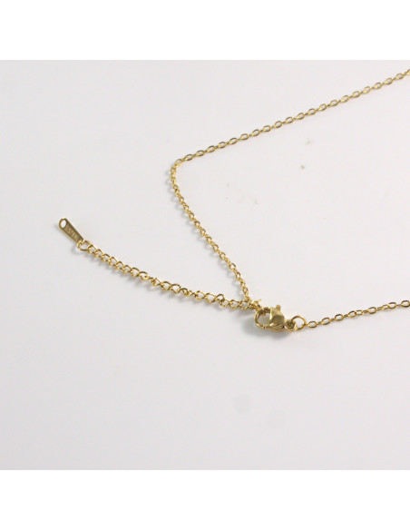 Naszyjnik ze stali chirurgicznej złoty skrzydło niebieski Lolita Akcesoria