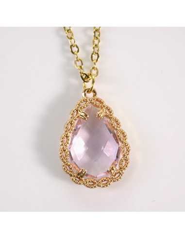 Naszyjnik ze stali chirurgicznej złoty łezka...