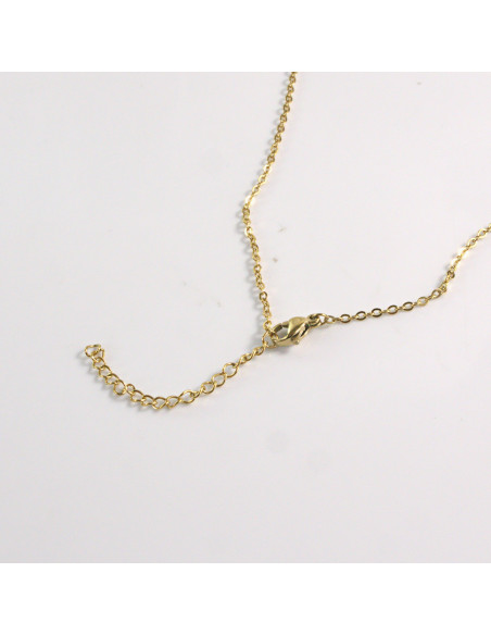 Naszyjnik ze stali chirurgicznej złoty łezka różowa Lolita Akcesoria