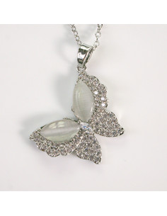 Naszyjnik ze stali chirurgicznej srebrny motylek Lolita...