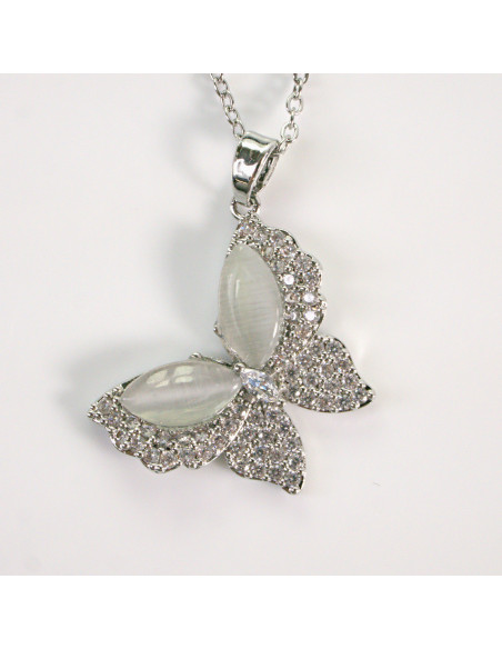 Naszyjnik ze stali chirurgicznej srebrny motylek Lolita Akcesoria