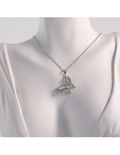 Naszyjnik ze stali chirurgicznej srebrny motylek Lolita... 2