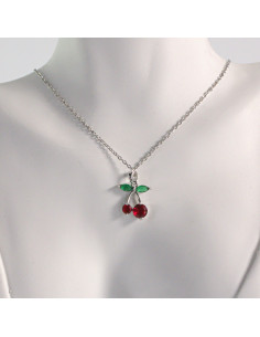 Naszyjnik ze stali chirurgicznej srebrny wisienki Lolita... 2