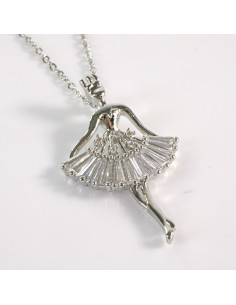 Naszyjnik ze stali chirurgicznej srebrny balerina Lolita...