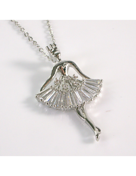 Naszyjnik ze stali chirurgicznej srebrny balerina Lolita Akcesoria