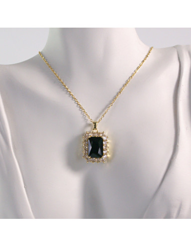 Naszyjnik ze stali chirurgicznej złoty czarny...