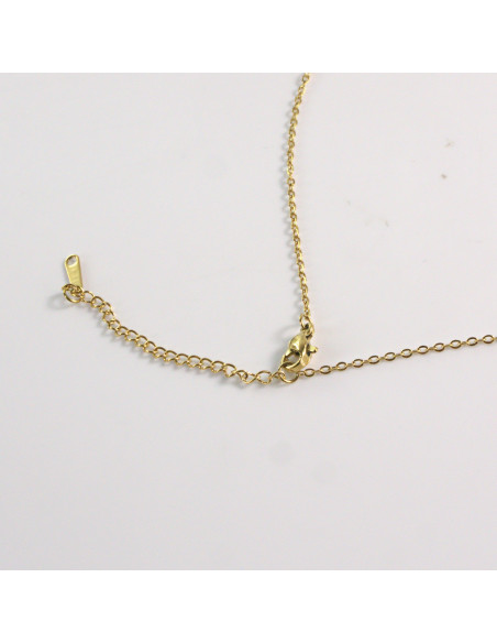 Naszyjnik ze stali chirurgicznej złoty czarny kamień Lolita Akcesoria