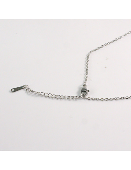 Naszyjnik ze stali chirurgicznej srebrny niebieski kamień Lolita Akcesoria