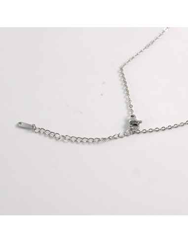 Naszyjnik ze stali chirurgicznej srebrny różowy...