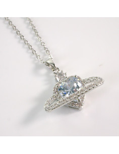 Naszyjnik ze stali chirurgicznej srebrny crystal serce...