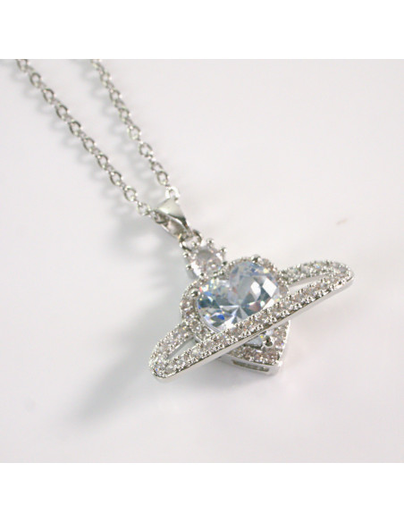 Naszyjnik ze stali chirurgicznej srebrny crystal serce Lolita Akcesoria