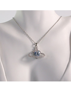 Naszyjnik ze stali chirurgicznej srebrny crystal serce... 2