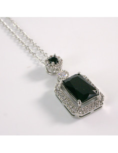 Naszyjnik ze stali chirurgicznej srebrny KLASYK CZARNY...