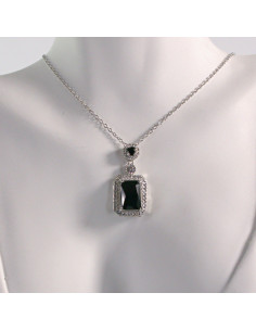 Naszyjnik ze stali chirurgicznej srebrny KLASYK CZARNY... 2