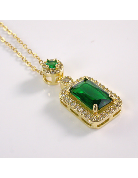 Naszyjnik ze stali chirurgicznej złoty KLASYK ZIELONY Lolita Akcesoria