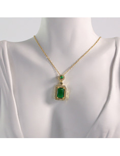 Naszyjnik ze stali chirurgicznej złoty KLASYK ZIELONY... 2