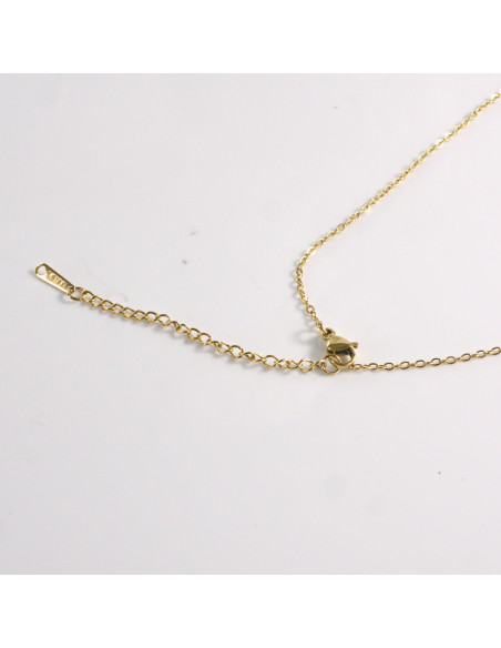 Naszyjnik ze stali chirurgicznej złoty KLASYK ZIELONY Lolita Akcesoria