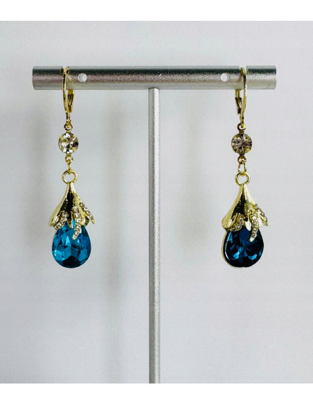 Kolczyki z TURKUSOWĄ ŁEZKĄ Lolita Accessories srebrny sztyft 925