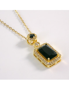 Naszyjnik ze stali chirurgicznej złoty KLASYK CZARNY...