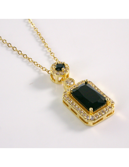 Naszyjnik ze stali chirurgicznej złoty KLASYK CZARNY Lolita Akcesoria