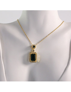 Naszyjnik ze stali chirurgicznej złoty KLASYK CZARNY... 2