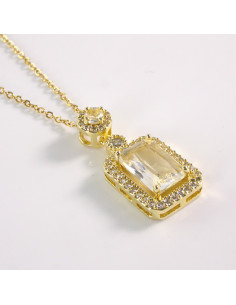 Naszyjnik ze stali chirurgicznej złoty KLASYK CRYSTAL...