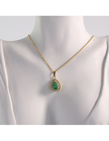 Naszyjnik ze stali chirurgicznej złoty ŁEZKA...