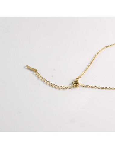 Naszyjnik ze stali chirurgicznej złoty ŁEZKA...