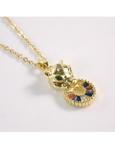 Naszyjnik ze stali chirurgicznej złoty KOT Lolita Akcesoria